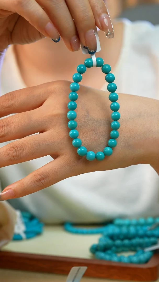 绿松石未镶嵌手串天然绿松石～多样性发一