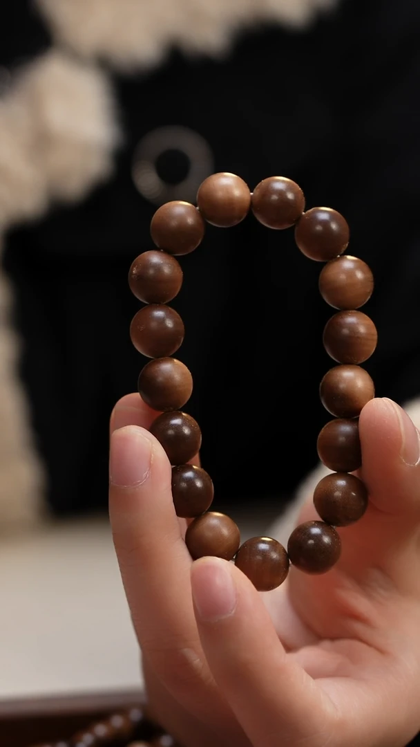檀香木手串/手链老山檀香1.2圆珠单圈