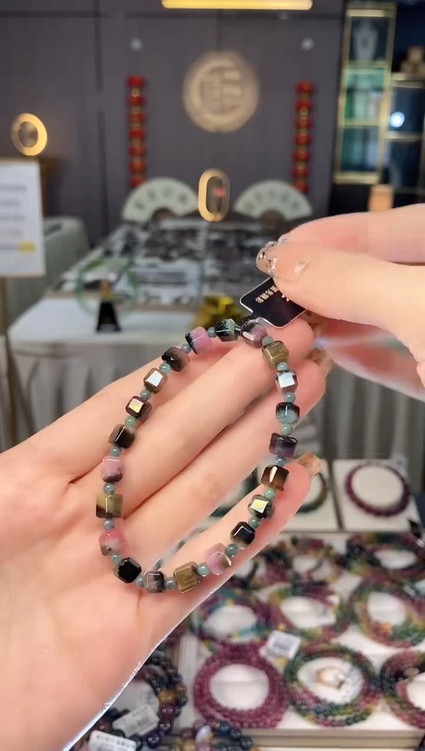 未镶嵌老矿碧玺色标单圈手串碧玺dan多样性发货一条