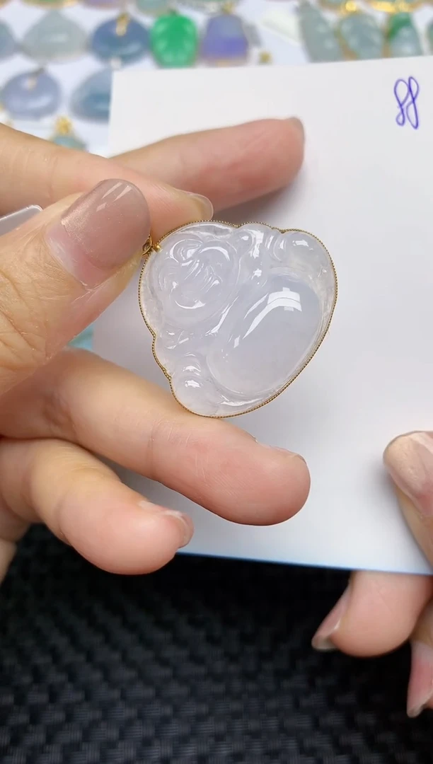 【闪购商品】翡翠颈饰18K金镶嵌天然A货翡翠 88