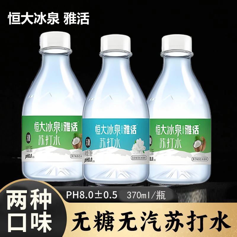 恒大冰泉雅活 苏打水370ml*24瓶茉莉味椰汁味