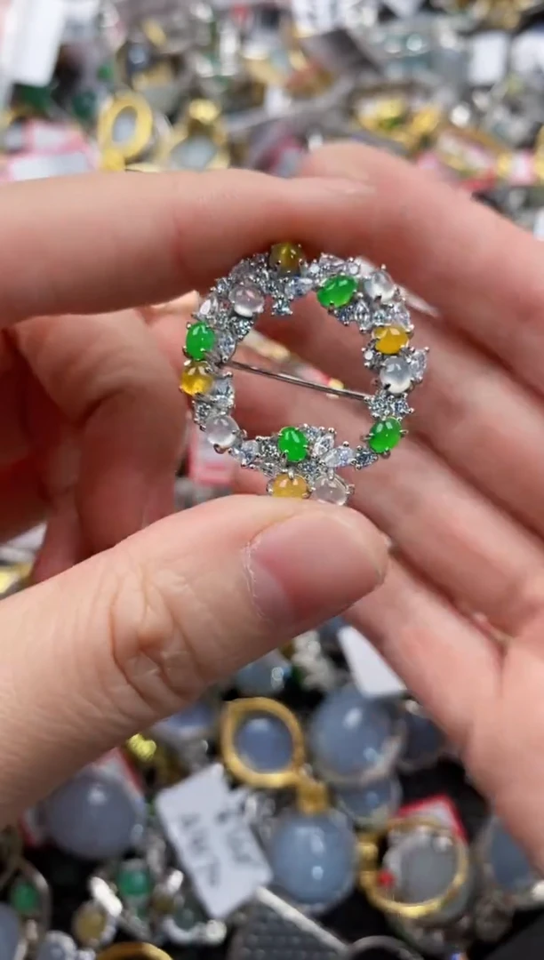 银S925镶嵌戒指翡翠3333-----9