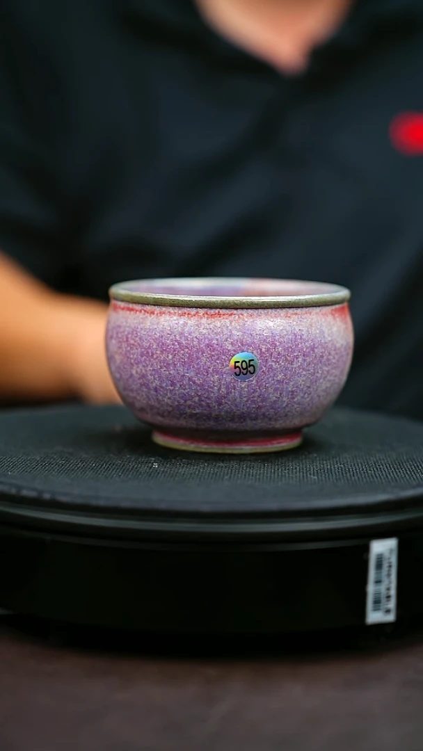 595#原矿钧瓷炉钧釉方口杯