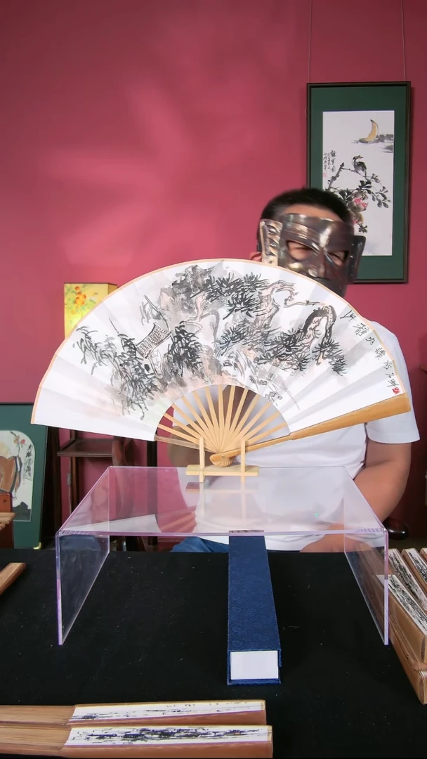 国画杜大江折扇作品