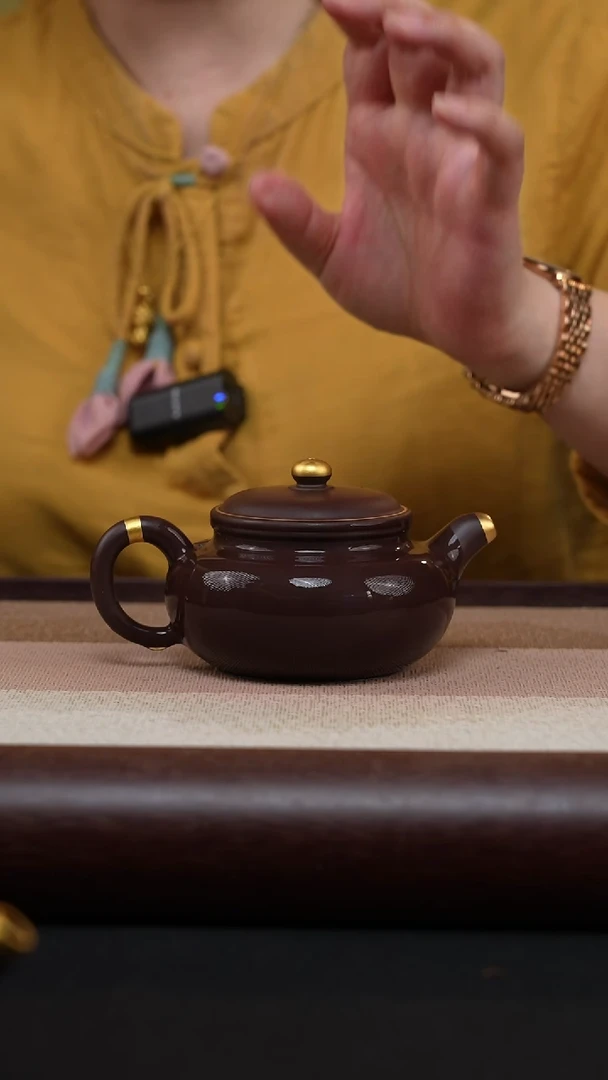 【闪购商品】紫砂茶壶老紫泥-描金仿古MH-1898