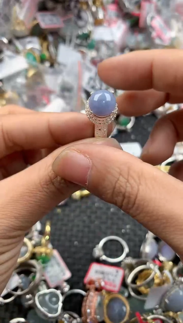 未镶嵌戒指翡翠999----2