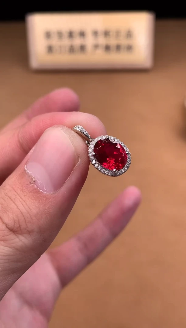 颈饰银S925镶嵌红宝石2222