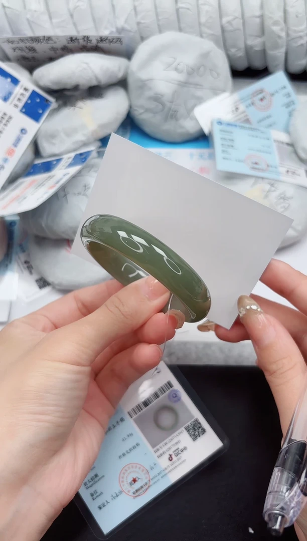 和田玉手镯未镶嵌186-53QS5