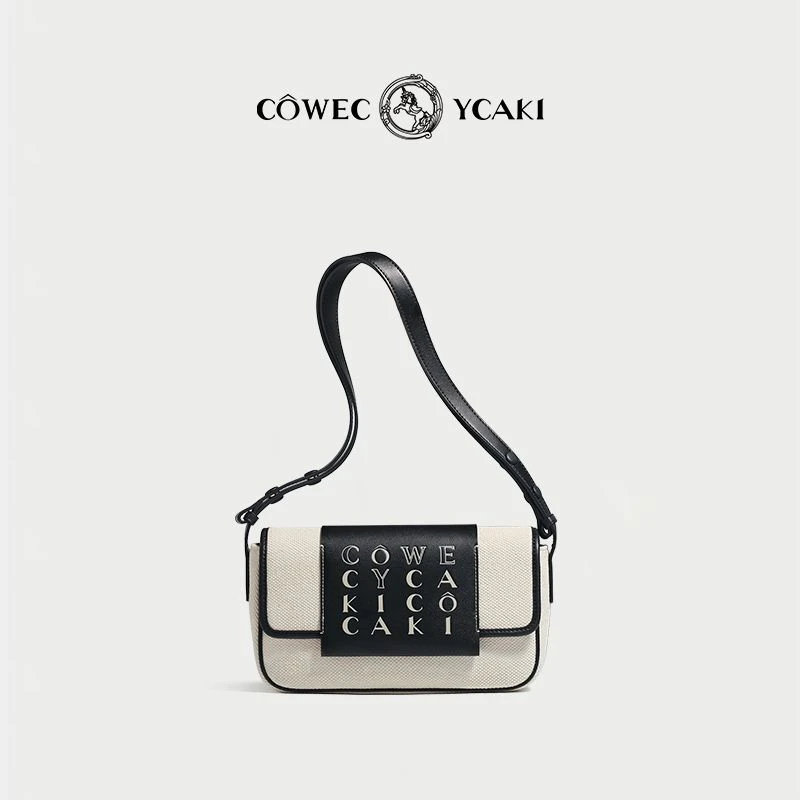 【娇娇专享】Cowecycaki百搭腋下单肩斜跨法棍包2025帆布