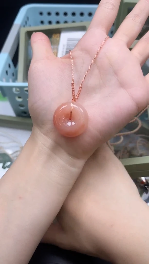 未镶嵌手镯石英质玉桃花平安扣