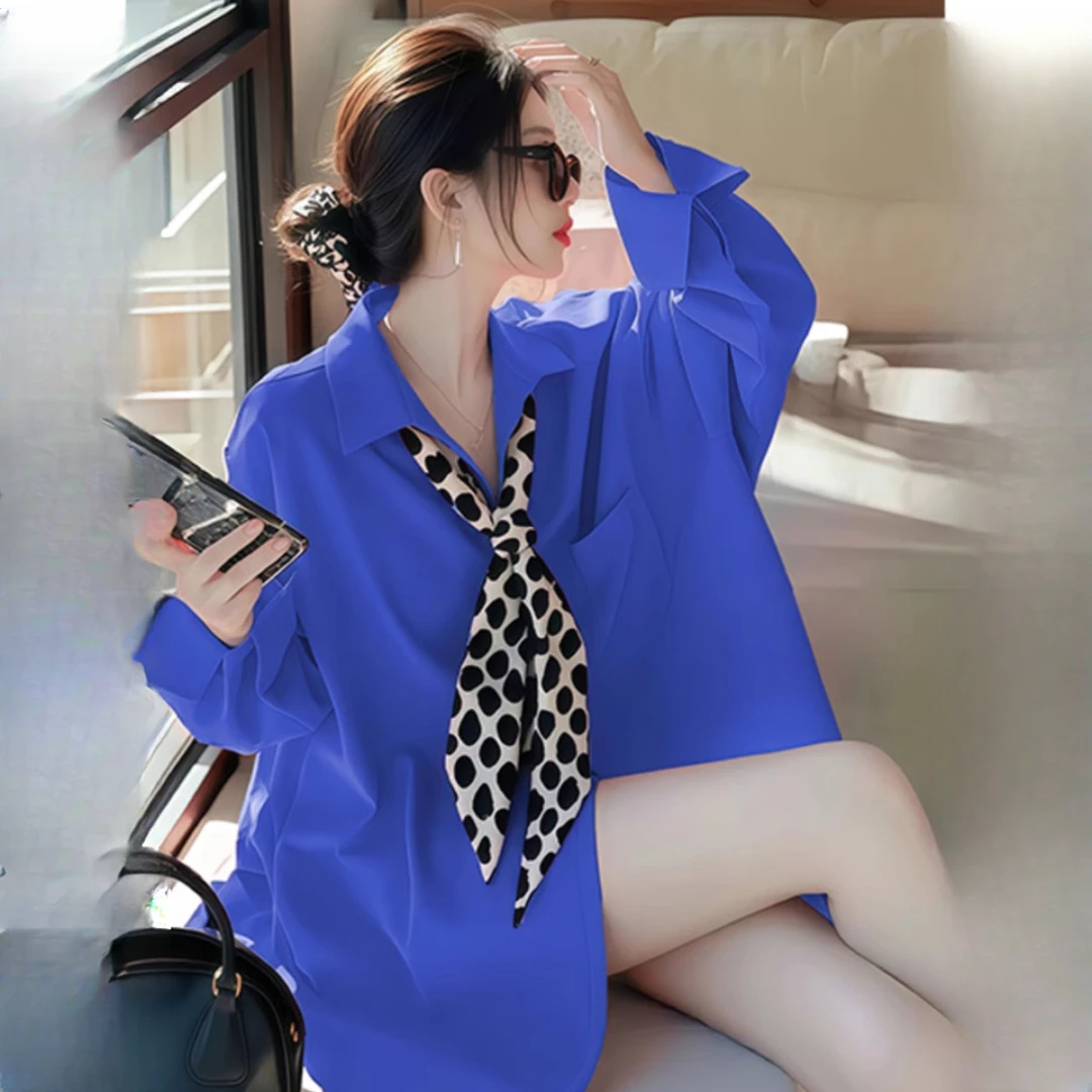 韩版时尚气质轻奢减龄长袖衬衫女装2025春季新款休闲宽松防晒上衣