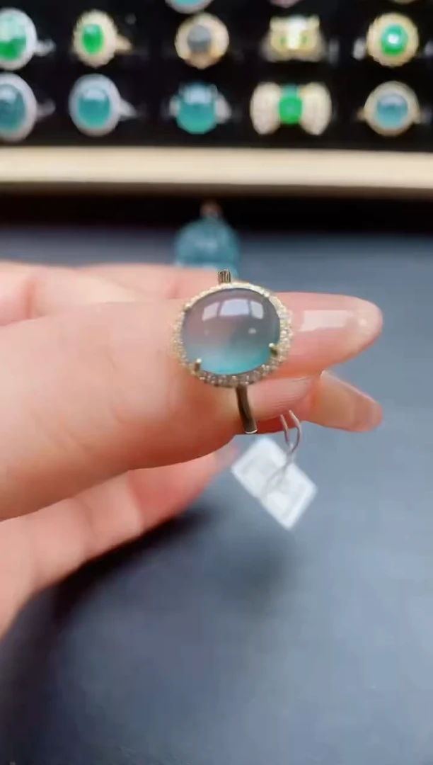 翡翠戒指银S925镶嵌321321