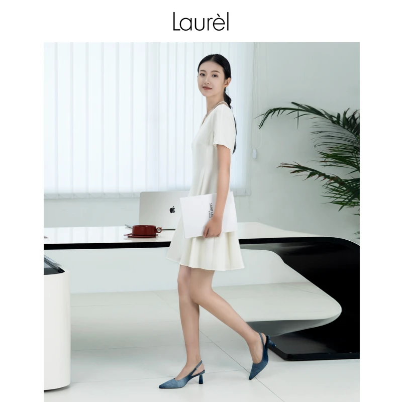 【丽公主专享】Laurel圆领收腰褶皱连衣裙女LWD351Y04600