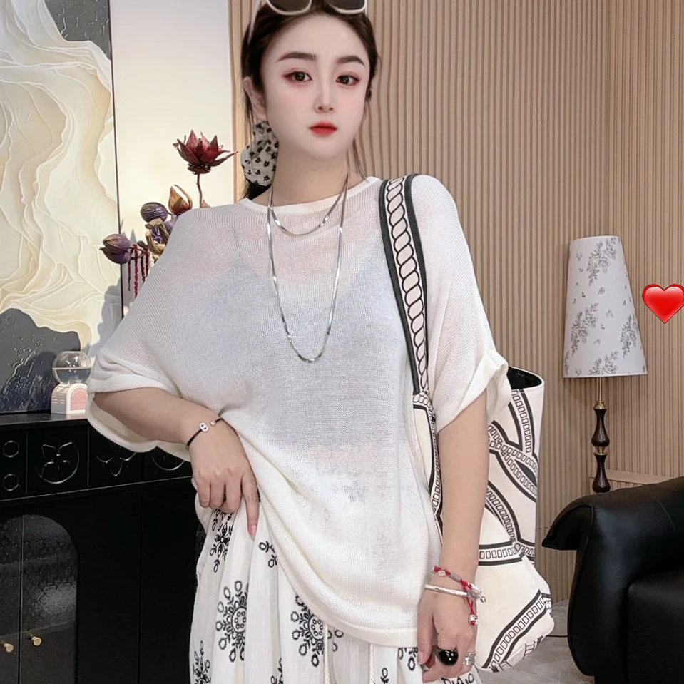 莹莹欧货【净版针织短袖】女设计师圆领潮牌百搭宽松透气T恤9871 c.