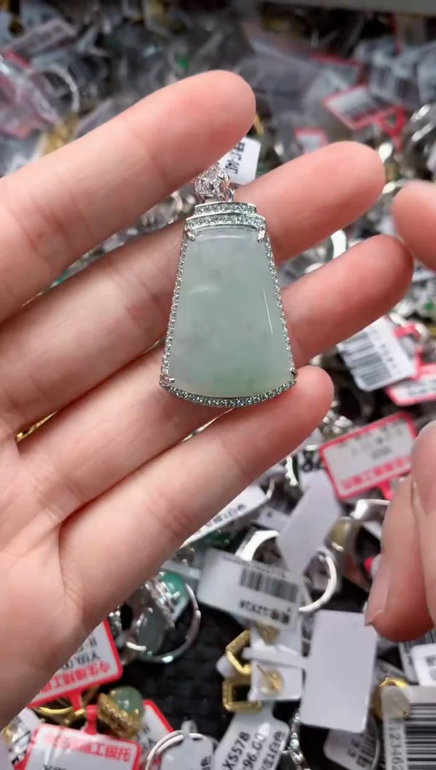 银S925镶嵌戒指翡翠333---1