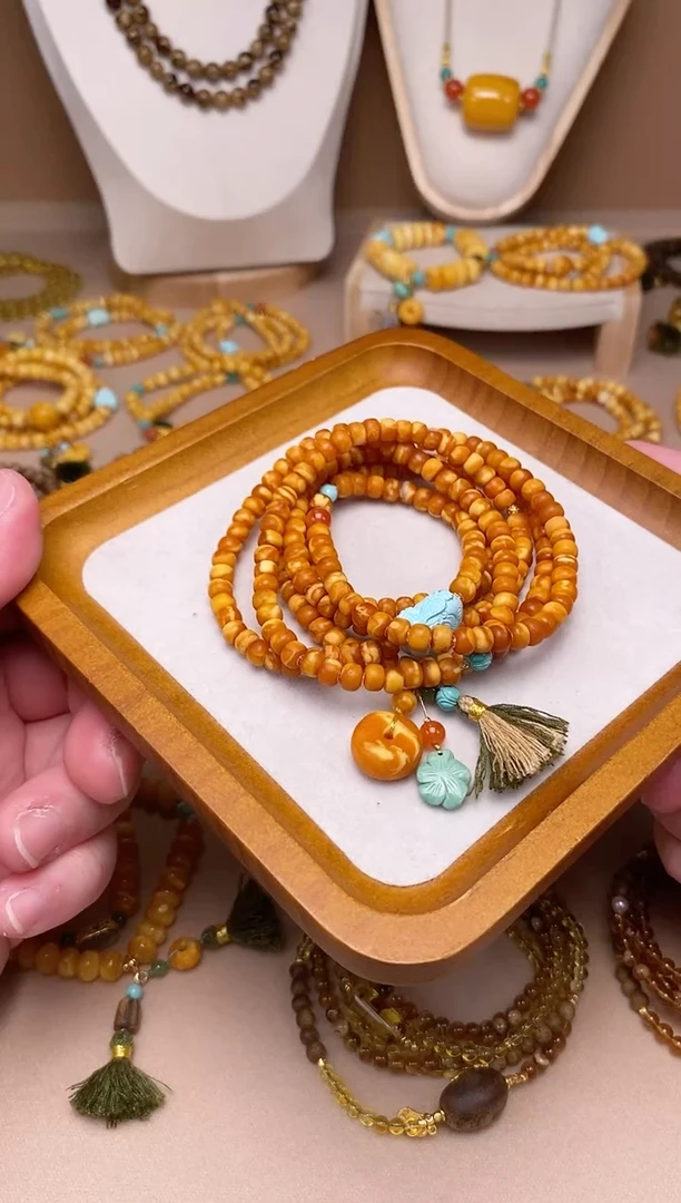 裸石琥珀未镶嵌橘皮老花蜡老型5mm