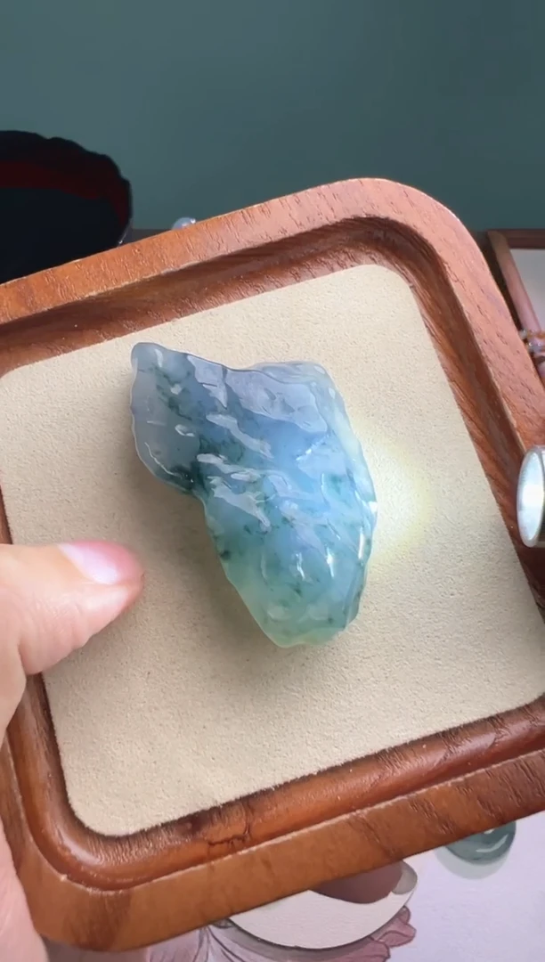 未镶嵌定制翡翠S****g冰蓝紫料