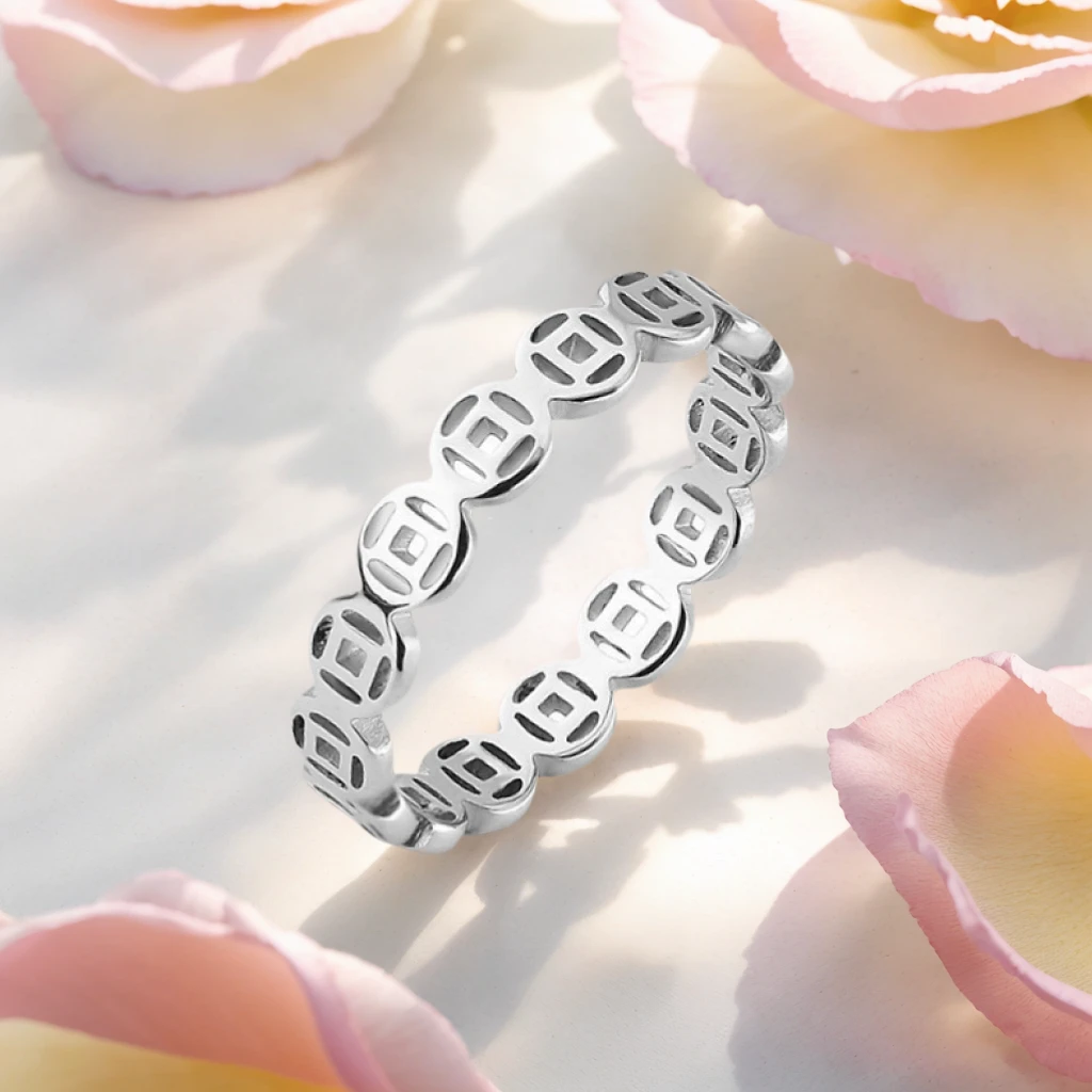 钛钢戒指 复古轻奢戒指首饰时尚百搭情侣小众简约指环ins个性气质