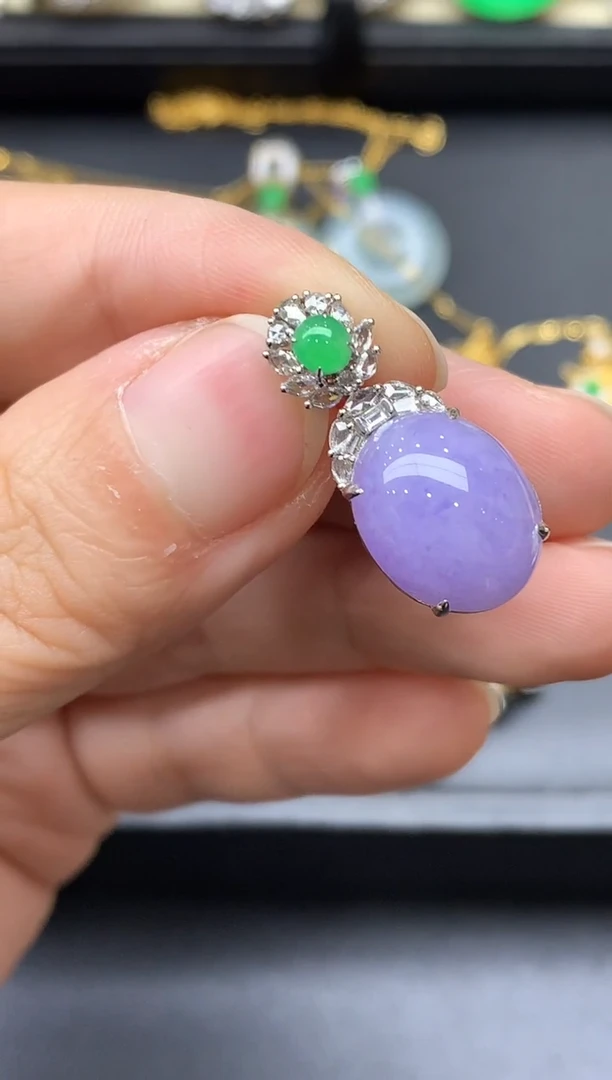 颈饰18K金镶嵌翡翠599-中国好珍宝