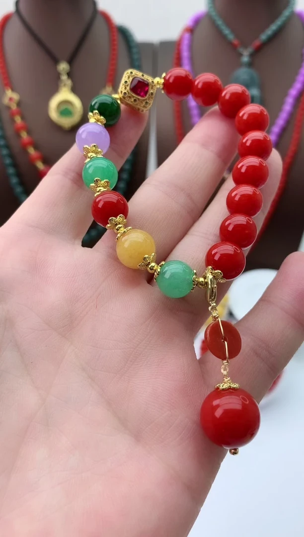 【闪购商品】翡翠手链14K金镶嵌S241手链