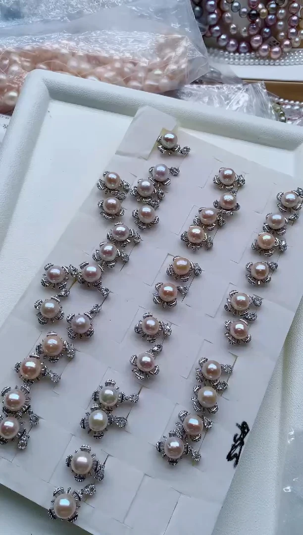 合金耳饰淡水珍珠多样性发其一，非无暇