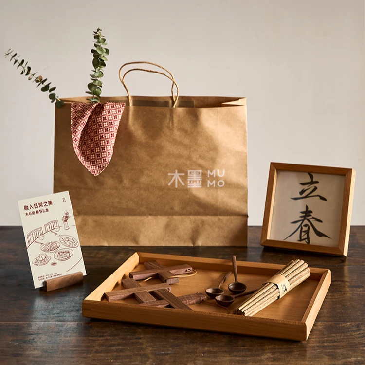 MUMO木墨 25年新年礼包 德化白瓷餐盘碗具套装实木托盘筷勺礼盒