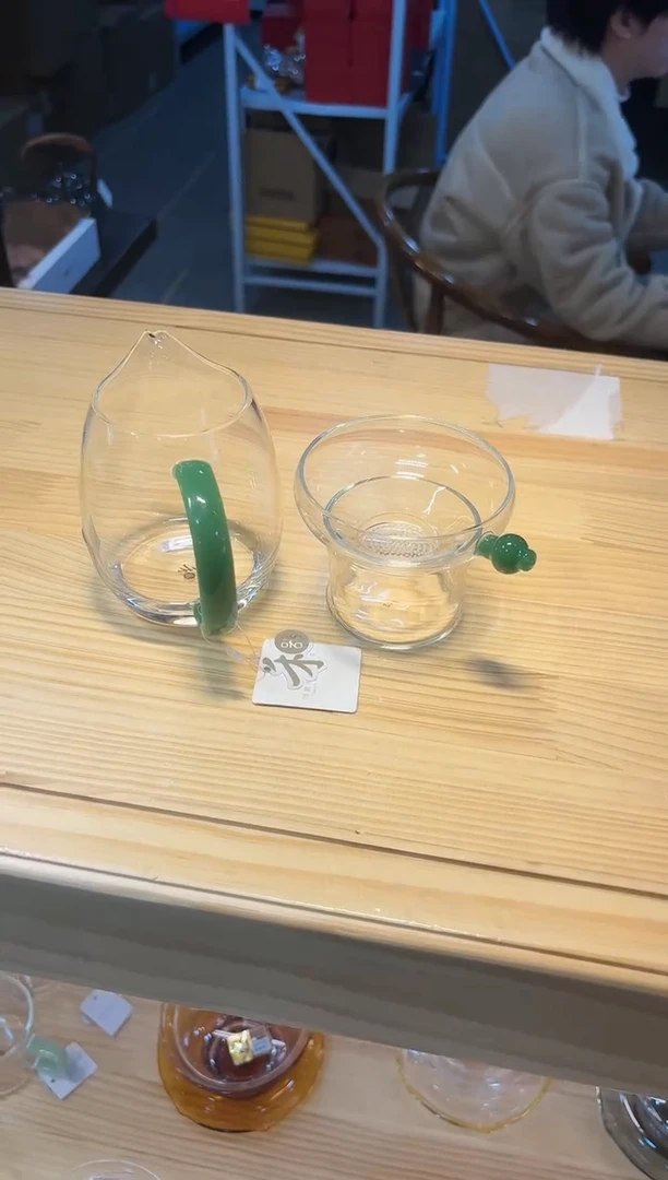 【闪购商品】禾器澄然茶海翡翠玉+器禾堂奉珠茶漏翡翠玉