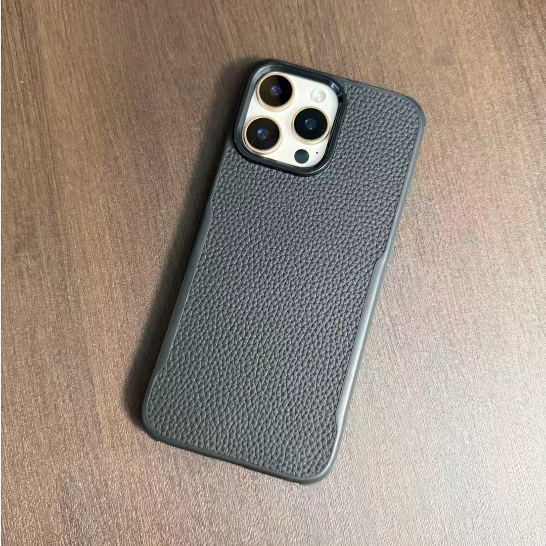 适用苹果iPhone16/16Pro/16Promax/16Plus手机壳真皮 四角防摔
