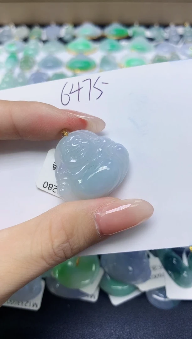 翡翠18K金镶嵌颈饰 天然缅甸翡翠A货