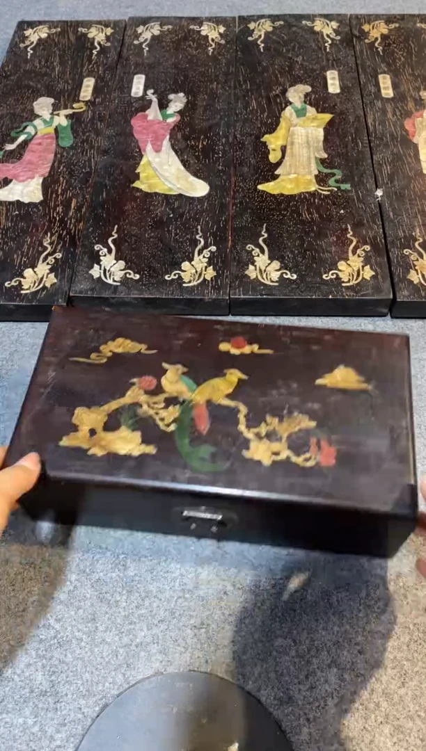 香榧木紫檀拆件雕刻板以直播间实物为准微瑕老物件