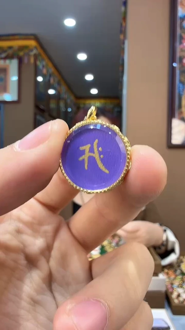 吊坠经文-纯手绘唐卡