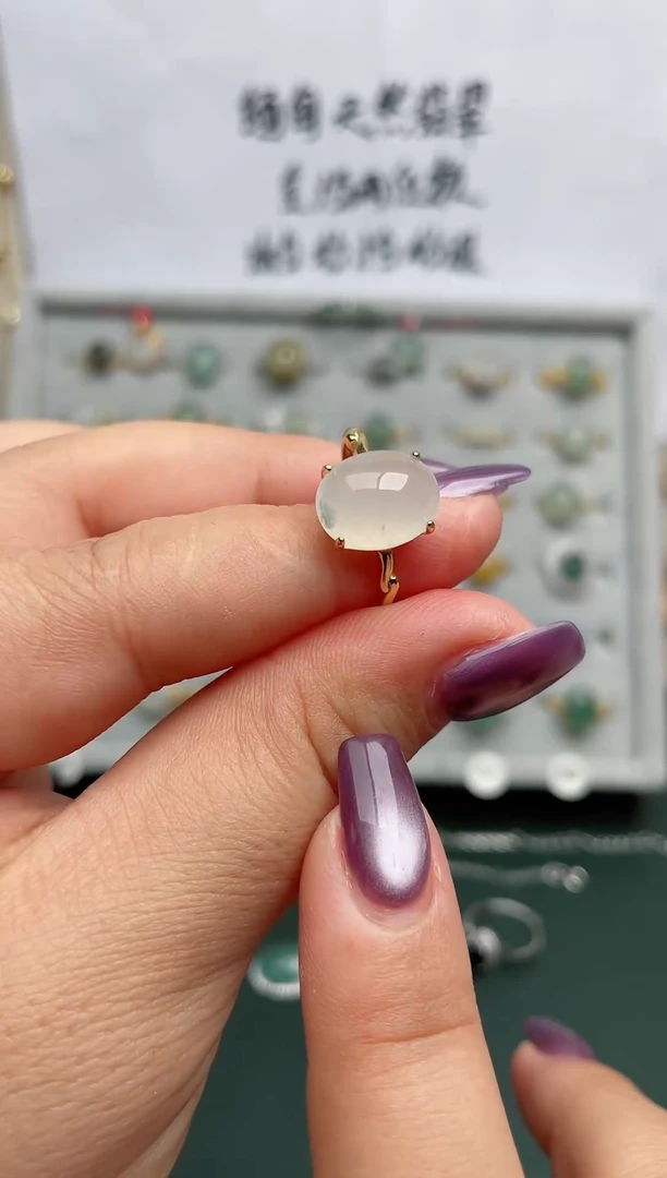 翡翠戒指银S925镶嵌.