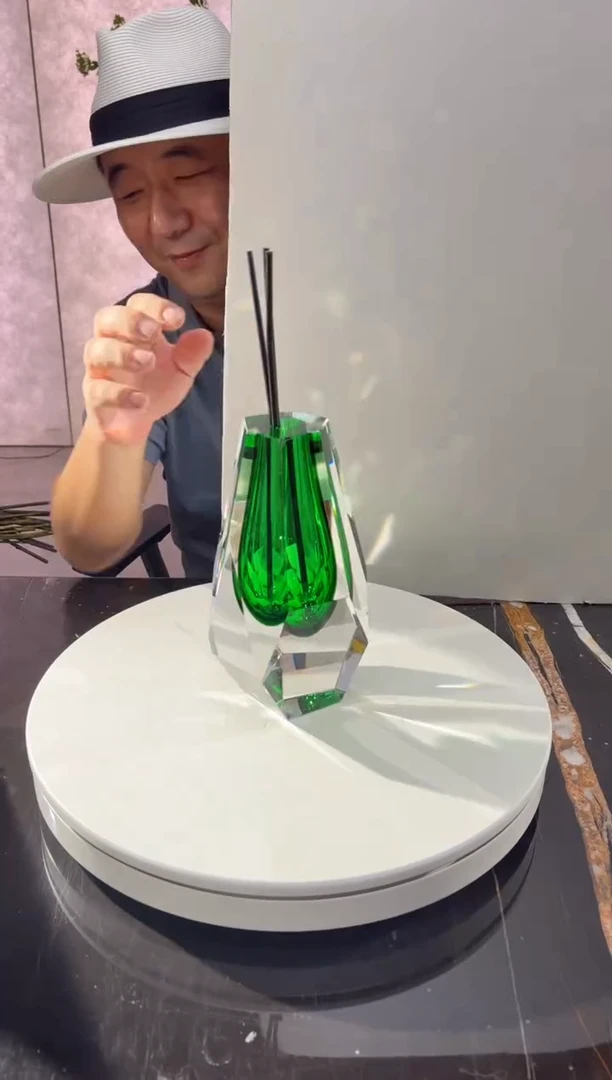摆件CS0101013祖母绿钻石花器香薰瓶