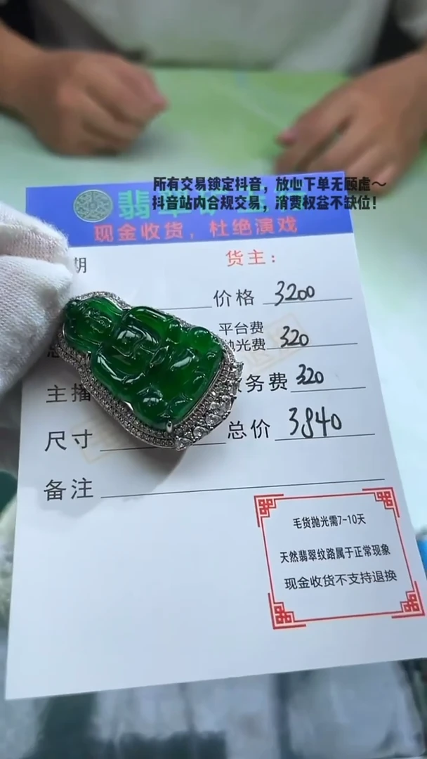 颈饰银S925镶嵌翡翠嘟*爸净货