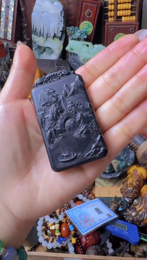 【闪购商品】和田玉（墨玉）挂件未镶嵌主播推荐：一物一拍，讲解为准！