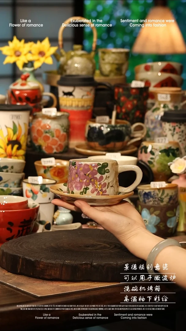 陶瓷景德镇高温釉下彩手工手绘款式