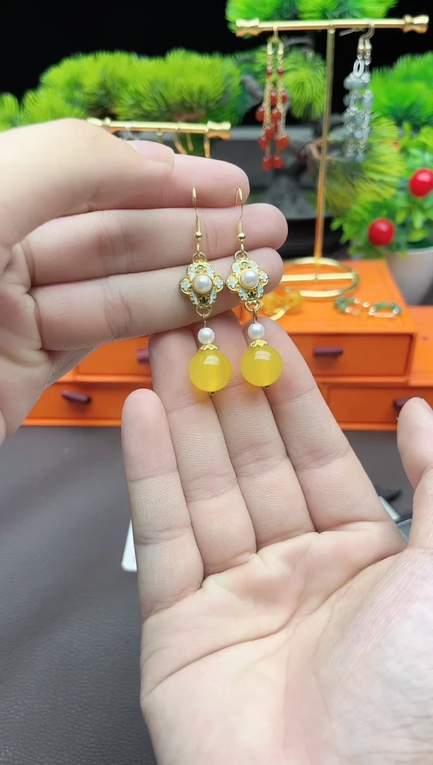 玛瑙/玉髓耳饰未镶嵌330