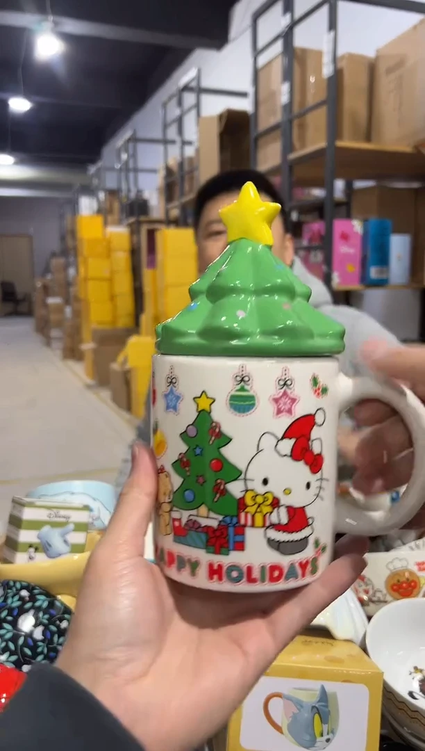 【闪购商品】杯圣诞树盖子kt水杯