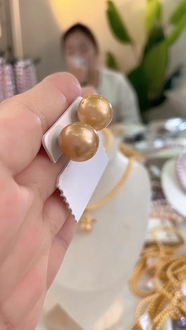 未镶嵌耳饰淡水珍珠69 13mm+黄色系耳饰