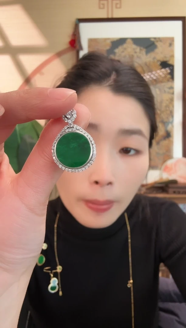 颈饰银S925镶嵌翡翠吊坠