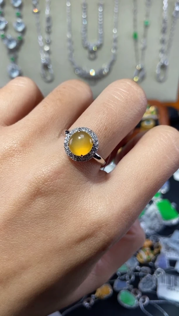 【闪购商品】翡翠戒指18K金镶嵌戒指