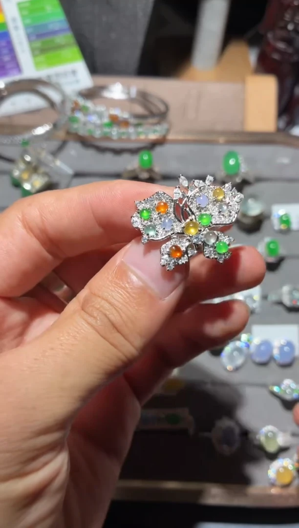 银S925镶嵌翡翠耳饰全量