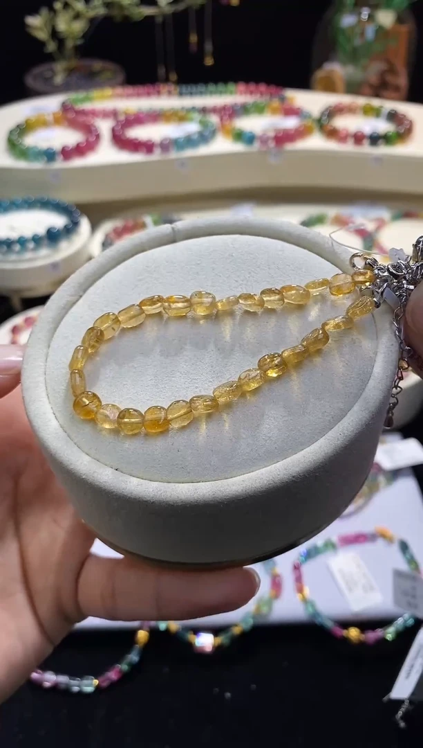 【闪购商品】碧玺手链未镶嵌7号小糖豆b0970多样性发一