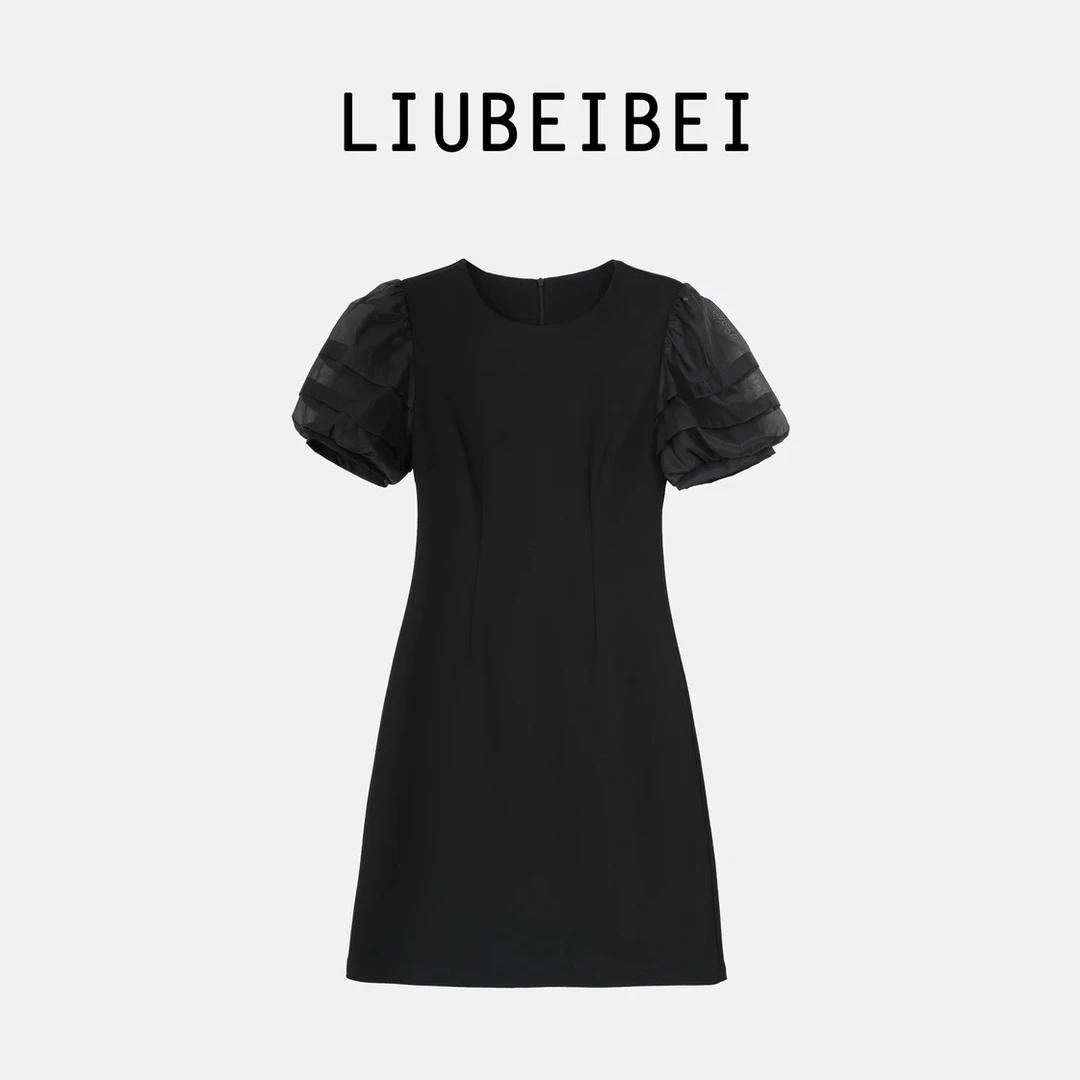 LIUBEIBEI【花漾裙】夏季新款A字蓬蓬裙摆遮肉高级连衣裙-8739