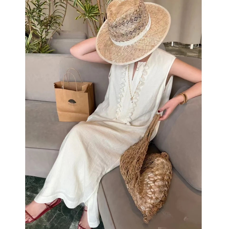 DEZI设计师款高定欧货流苏气质款时尚连衣裙LS6021077