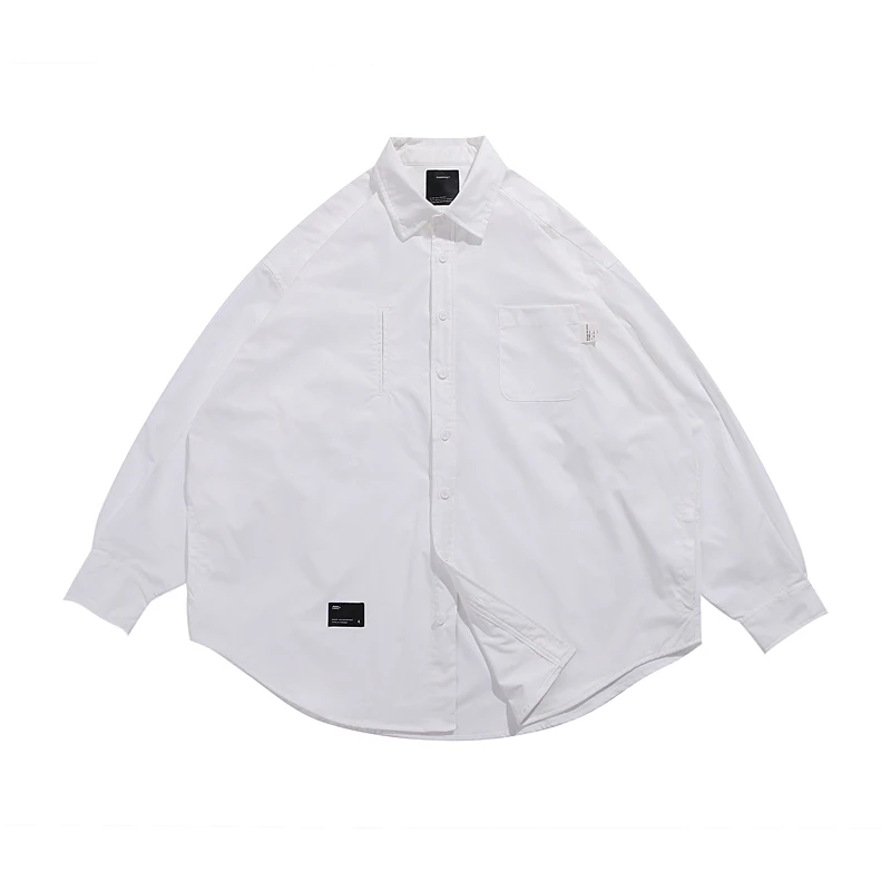 CAMDRCE  春季新款日系CityBoy风格宽松男防水纯色通勤衬衫