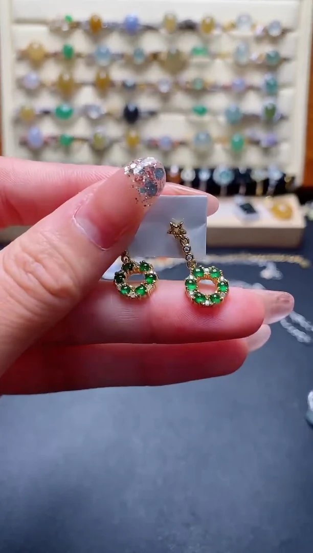 银S925镶嵌戒指翡翠666666+7