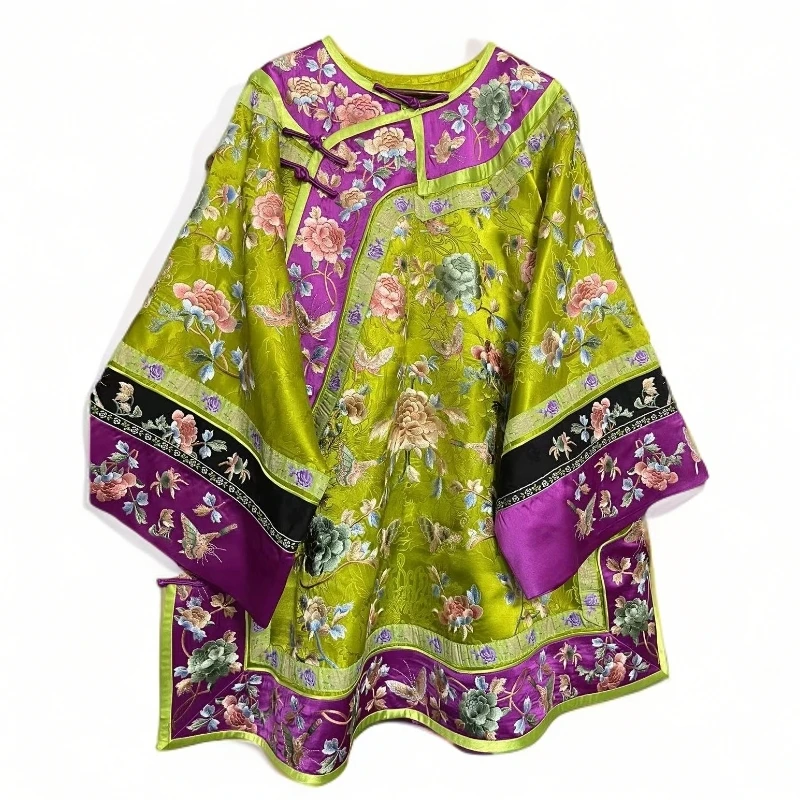 瑜玥传琦原创缠枝牡丹重工刺绣清汉服上衣太太服宽松中式斜襟上衣