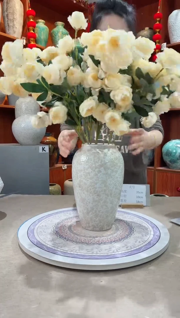 【闪购商品】瓶精品陶瓷花瓶 无花 茶白中号