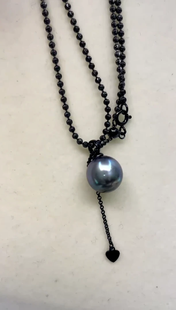 颈饰银S925镶嵌海水珍珠 11-12
